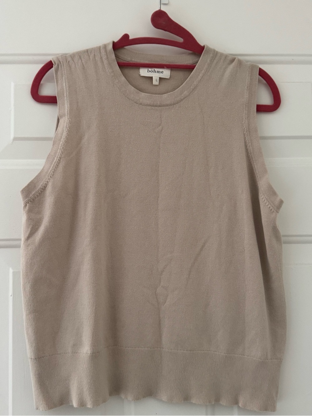 bohme Neutral Ribbed Crewneck Tank - Taupe